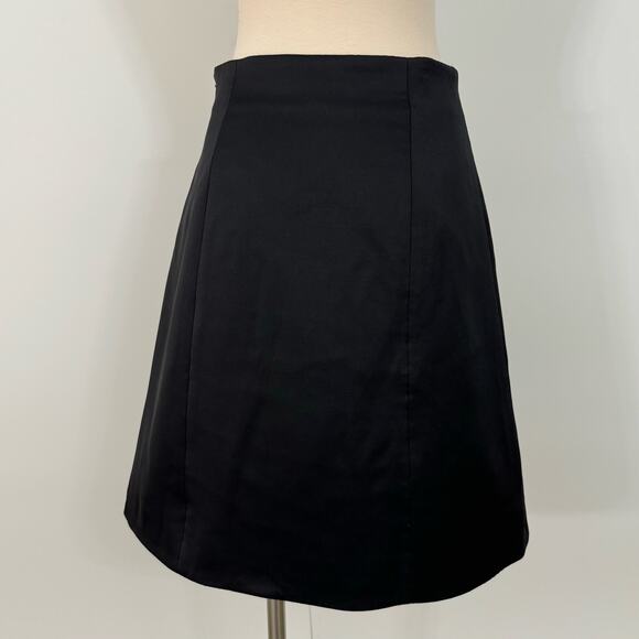Ralph Lauren Collection A-Line Skirt Silk Wool Blend Union Made in USA Black | 8 - Picture 4 of 10